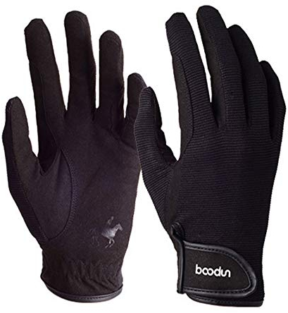 AICTIMO Reithandschuh-Professional Tragbar, Reithandschuhe Atmungsaktiv und Bequem Unisex Schwarz S/M