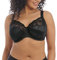 Elomi Women's Morgan Underwire Banded Stretch Lace Full Coverage Bra, Black, 38HH UK