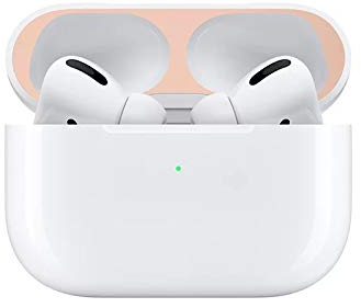 StyleDesign Staubschutz Sticker kompatibel mit Apple AirPods Pro - Metallstaub Schutz Aufkleber Skins in Rosé-Gold