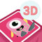 MeinBaby123® Schutzfolie kompatibel mit Toniebox | Schutzcover selbstklebend | Aufkleber passgenau I Folie Sticker I Toniebox Zubehör | Lustige Monster: Pink mit 3D Effekt