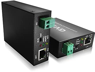 GVS 2-Draht Ethernet PoE Konverter mit bis zu 500m Reichweite - Moderne IP-Technologie über 2-Draht-Kabel inkl. PoE-Unterstützung - Einfache Installation für Türsprechanlagen & IP-Kameras