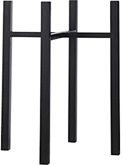 MICA Decorations Ascot XL Pflanzenständer, Schwarz-L37,5 x W37,5 x H71 cm Pflanzenabdeckung, Metall Holz, bunt, Único