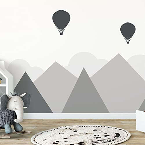 Wandtattoo Kinder - Deko Babyzimmer - Wandaufkleber Kinder - Wandtattoo Skandinavisch - Riesenwandaufkleber Bergen - H120xL160cm