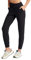 LOS OJOS Jogginghose Damen - Jogger für Frauen - Sweatpants mit hoher Taille und Taschen, Schwarz, M