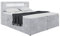 MEBLINI Boxspringbett mit Bettkasten - Bett mit LED Kopfteil - Gepolstert Doppelbett mit Matratze und Topper - Polsterbett mit Stauraum - Stauraumbett - ASPIN - 180x200 - H3/Hellgrau Samt