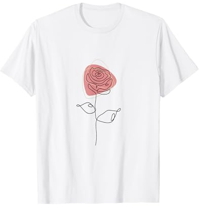Art minimaliste floral rose rose pâle T-Shirt