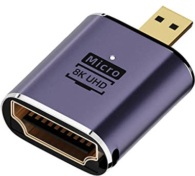 CY Câble micro HDMI mâle 8K vers HDMI 2.1 femelle UHD adaptateur convertisseur or prend en charge 8K 60Hz HDTV