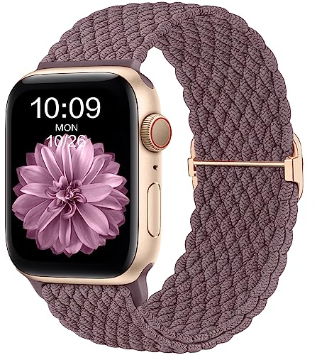 CeMiKa Geflochtenes Armband Kompatibel mit Apple Watch Armband 45mm 44mm 42mm 49mm 46mm Damen Herren, Elastisches Solo Loop Nylon Band für iWatch Series 10 9 8 7 6 5 4 3 2 1 SE Ultra 2