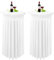 YMHPRIDE 2 Packungen Weiße Cocktail Spandex Stretch Tischdecke mit Rock, 60×110cm Runde Verbessertes Modell Cocktailtischrock Tailliertes High Top Stehtisch Husse für Party Hochzeit Banketttisch