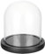 BENECREAT 14x13cm Eternal Transparent Flower Glass Cover, Glass Display Dome Cloche Jar with Black Solid Wood Base for DIY Flower Craft