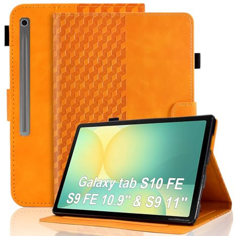 Vkooer Custodia for Samsung Galaxy Tab S9 11 Pollice 2023 Cover SM-X710/X716B/X718U Custodia Pelle PU Leggero Flip Case con Stand Funzione e Tasca per Samsung Tab S9 - Arancione