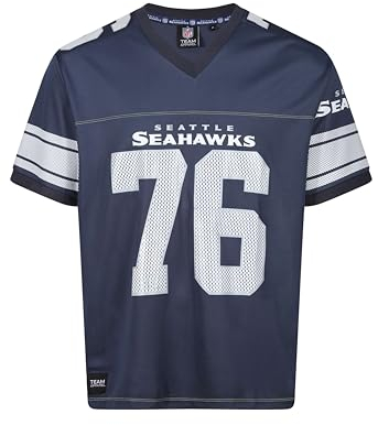 Recovered Seattle Seahawks Navy NFL Oversized Jersey Trikot Mesh Relaxed Top - 4XL