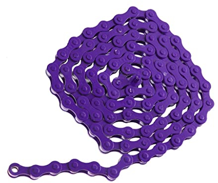 Tiuimk 96-Link Lila Fixed Gear Fahrradkette - Anti-Rost-Technologie - Hochfester Stahl - Geeignet für BMX, Freestyle, Fixed Gear und Track Bikes - Einfache Installation