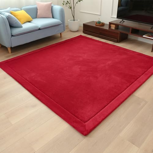 Single tree forest Kinderteppich - 2.5cm Verdickung Korallen Samt Teppich, für Kinderzimmer, Spielzimmer, Babyzimmer-Aurora Red-100 * 180cm
