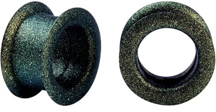 Longbeauty 1 Paar Silikon Ohrpiercing Ohr Tunnel Flesh Expander Stretcher Earlets Plug Gauges Double Flared Hart für Ohrläppchen, Gold, 5MM