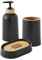 LEVASSEUR Set Salle de Bain uni 3 pièces en Bambou Noir