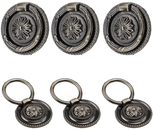 SVOCK 6pcs Schubladenknöpfe Vintage, Möbelknöpfe Vintage, Vintage Bronze Schrankknäufe Ziehgriff, Möbelknöpfe mit Schrauben Vintage Style Türgriffe für Schrank-Schubladen-Kleiderschrank