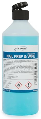 Lucemill Nail Prep & Wipe Gel Nail Polish Cleanser I 500ml | Professional Formula for Gel Nails, Acrylics & Nail Tips | Alcohol for Nails & Gel Wipe Off Solution I Comes with Flip Top