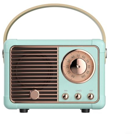 Retro Design Creative Retro Radio Smart Speaker, Mini Portable Subwoofer, Surround High Fidelity Sound Quality, Wireless Connection, Support TF Card(blue)