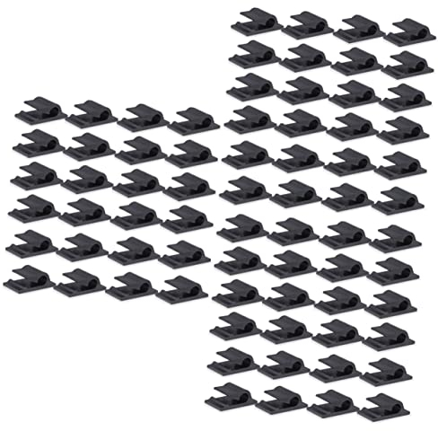Uonlytech 150 Stk Drahtklemme Kabelclips Kabelhalter Für Kabel Schwarze Klammern Kfz-kabel Kabelbinder Drahthalter-organizer Hüftgurt Der Kamera Kabel Halter Klebstoff Kabelmanagement-clip