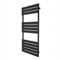 Vertical Towel Radiator Designer Flat Panel 1200mm x 500mm Bathroom Heated Rail Matt Black Central Heating Ladder Heater Wall Mounted Carbon Steel FREE Cleaning Brush Fixing Kit & Brackets