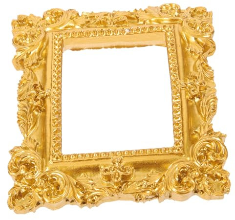 Cabilock 2stücke Retro Goldene Mini Fotorahmen Resin Vintage Tischdekoration Für Schlafzimmer Und Büro Als Foto Und Schmuckdisplayrahmen