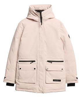 Superdry Damen Wattierter City Parka Grau-Weiß 38