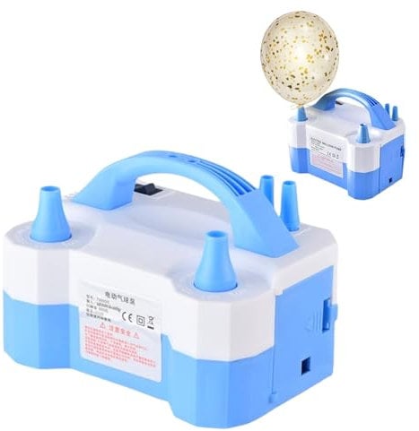Soplador de globos automático, Soplador de globos eléctrico | Soplador de bomba de aire eléctrica de doble boquilla - Decoraciones para fiestas, 680 W con herramienta para atar para cumpleaños, revela