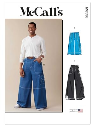 MCCALLS Sewing Patten M8536AA Men's Shorts and Trousers AA (34-36-38-40-42)