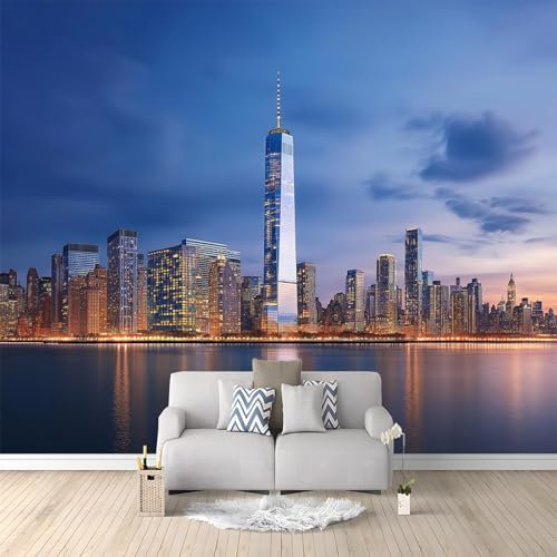Wall Mural Photo Wallpaper Photography New York Skyline 200 x 140 cm Poster Mural HD 3D Print Non-Woven Photo Wallpaper, Modern Living Room Bedroom TV Backdrop Wall Decoration