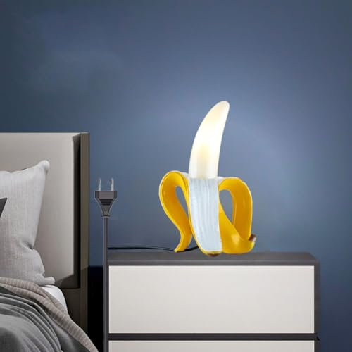 LOGT LED Banane Tischlampe Modern Kreative Obst Kunst Dekoration Tischleuchten, 3000K 3W 3D Harz Bananen Nachttischlampe Kinderzimmer Lampe für Schlafzimmer, Obstgeschäft, Geburtstag Geschenk