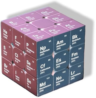 Cube Elementwürfel, 3x3 Multifunktional Ansprechend Periodensystem zauberwürfel, Familie Freunde Studenten Jungen und Mädchen zu geben（2-Stile） (Dunkle Farben)