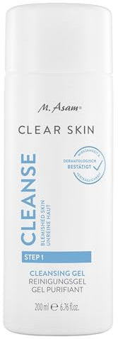 M. Asam Clear Skin Cleansing Gel (200ml) – Gesichtsreinigung Mit AHA & BHA, Porenreiniger Für Reine Haut, Effektive Gesichtspflege Gegen Akne, Skin Care Für Unreine Haut, Vegan & Ohne Mikroplastik