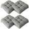 AddGrace Extra Thick Chair Cushions for Dining Chairs Set of 4 Non-slip Kitchen Chair Pads Soft Dining Room Seat Cushion with Ties 16 x 16 x 4 / 40cm x 40cm x 10cm Grey