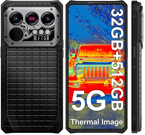 IIIF150 Raptor 5G Rugged Smartphone con Termocamera, 32GB + 512GB/1TB Telefono Indistruttibile Android 14,6.78 AMOLED 120Hz Cellulare, 10000mAh/65W GaN, 50MP+64MP Visione Notturna, IP68/ Dual SIM/NFC