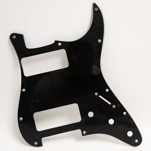 Gitarren-Pickguard für Fender Stratocaster Dual P90 Pickup Pickguard Scratch Plate, 11-Loch SSS Strat Pickguard, kompatibel mit USA/Mexico Strat, Custom Guitar Mod Part (3-lagig, schwarz)