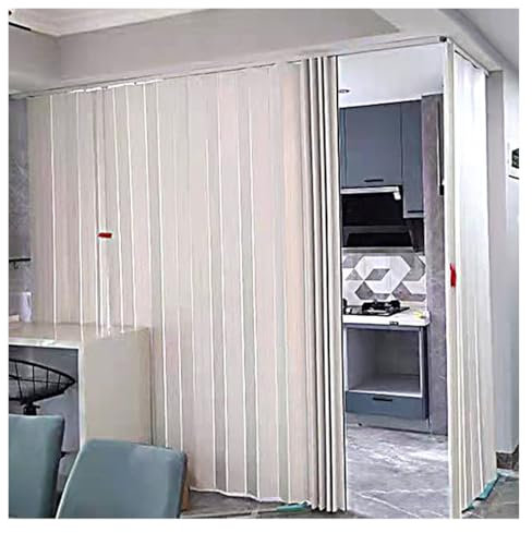 porta a soffietto da interno Porta A Scomparsa Per Cucina/bagno, Altezza 210 Cm, Montaggio Dal Pavimento Al Soffitto, Porta Pieghevole/porta Scorrevole A Soffietto Interna In PVC(110x120x210cm)