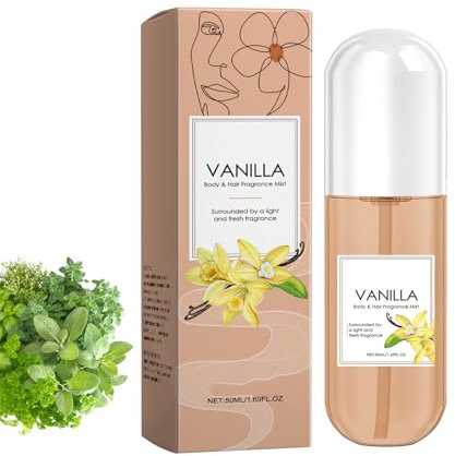 Vanilla Perfume with Vanilla Extract,Vanilla Coconut Perfume,Hair and Body Parfüm Spray, Sanft und natürlich,Elegant, Lang anhaltend,Parfüm for Frauen 50ml (1pc)