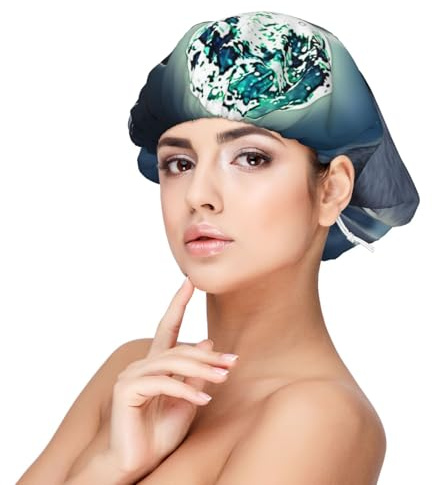 Wolf Under Moon Satin Bonnet Silk Bonnet Hair Bonnet Hair Bonnet For Sleeping, Soft Double Layer Silk Sleeping Cap Hair Wrap For Women Natural Hair Curly Hair Braided Hair Long Hair