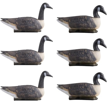 VEVOR Canada Goose Decoys, Outdoors Goose Decoy for Waterfowl Hunting, Impact-Resistant & Silent XPE with Ultra Realistic Paint, for Pool, Pond, Garden Yard Decoration, Easy to Carry and Use, 6-Pack