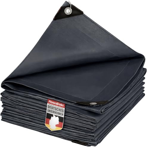 etm Abdeckplane 240g/m² wasserdicht 3x5m Anthrazit Allzweckplane für Schutz vor Witterung - Top geeignet für Gartenbereich - UV-stabil beidseitig beschichtet, wasserfest und abwaschbar