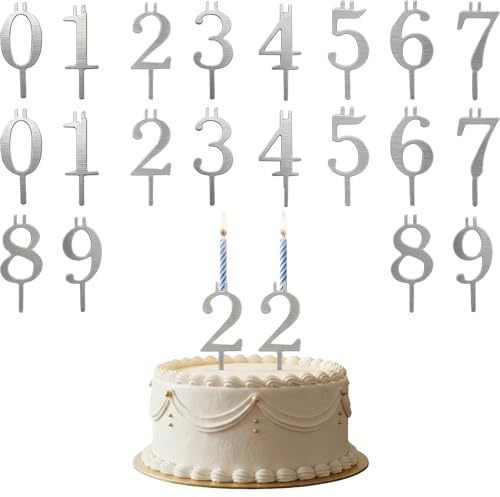 Ceriselle Number Candle Holders, Verstellbare Geburtstagskerzenhalter Set, Digitale Kuchenkerzenhalter für Geburtstagstorte, Party Dekoration (2er Set)