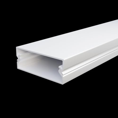 Coayuou Goulotte Passe-Câbles en Aluminium, Largeur Réglable 20–50 Mm, Cache-Câbles pour Maison Et Bureau, Gestion Et Rangement des Câbles, 100 Cm X 3 Pièces(White,25 * 15mm)