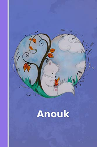 Anouk: personalized notebook | illustration fox with heart | softcover | 120 pages | blank | notebook | diary | scrapbook | journal | gift idea
