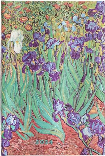 Paperblanks 12-Monatskalender 2024 Van Goghs Schwertlilien | Vertikal | Mini (95 × 140 mm)