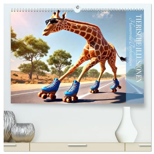 Tierische Illusionen - Humorvolle Tierfantasien (hochwertiger Premium Wandkalender 2026 DIN A2 quer), Kunstdruck in Hochglanz: Lachen Sie über diese verrückten Tierideen! (CALVENDO Spass)