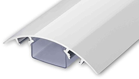 Design Kabelkanal 80mm breit lackiert in Weiss glänzend RAL9003 Alunovo Kabelschacht Leitungskanal Installationskanal (Länge: 40cm)