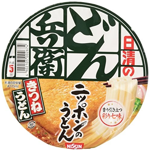 Nissin Donbei Kitsune Udon, Instant Japanese Udon Noodle with Fried Tofu, Strong Taste, 3.4oz X 6 bowls (For 6 Servings)[japan Import] by N/A