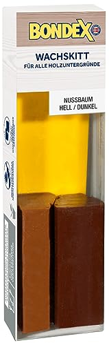 Bondex 352683 Kit Cera per Riparare Graffi su Legno, Noce Chiaro + Noce Scuro (NUSS Hell + Dunkel), 1 coppia 7g per pezzo