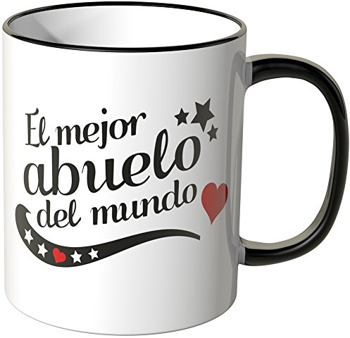 WANDKINGS Taza, Dicho: El Mejor Abuelo del Mundo - Negro